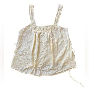 pastel yellow embroidered tank top